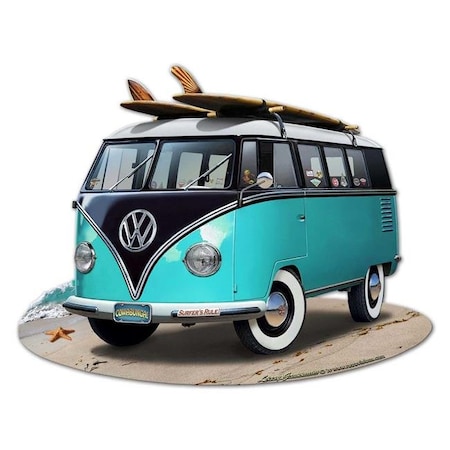 Teacher&Apos;S Aid VW Bus Cut Out Turquoise Sign - 28 x 22 in., TE1616211 TE1616211